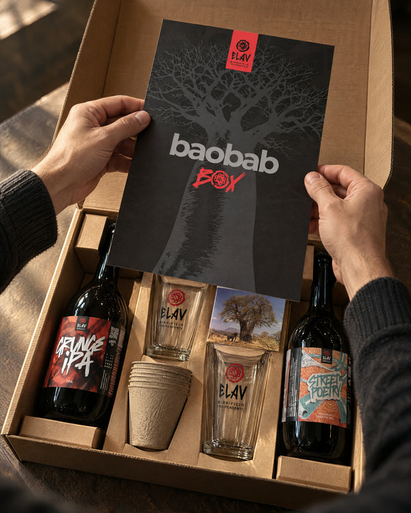 La card della Baobab Box tra le mani