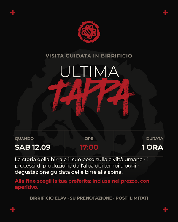 Prenota la tua visita in Birrificio 12 settembre